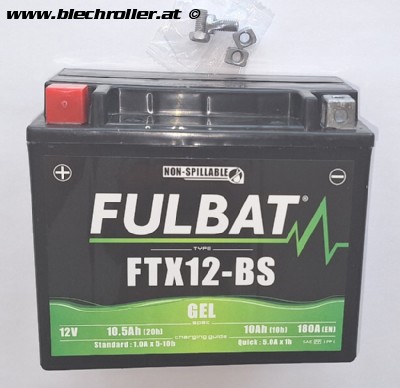 Batterie Fulbat 12V/10Ah FTX12-BS GEL - vorgeladen